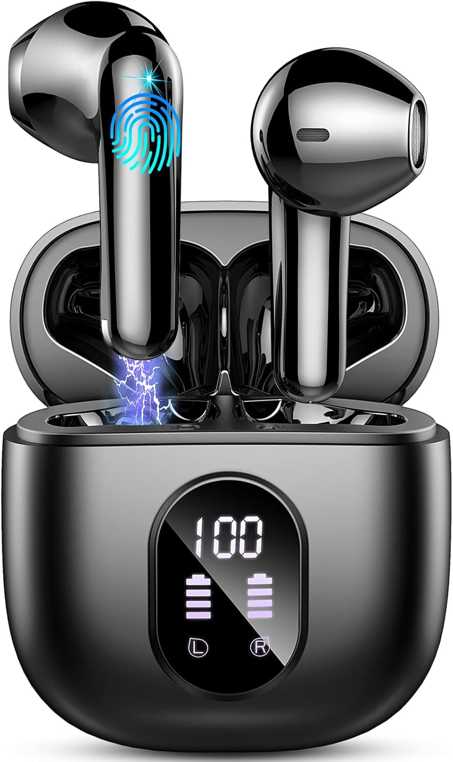 Бездротові навушники Drsaec Bluetooth 5.3 TWS, портативні, для музики, дзвінків, спорту, компактні, кейс для зарядки - Б/В