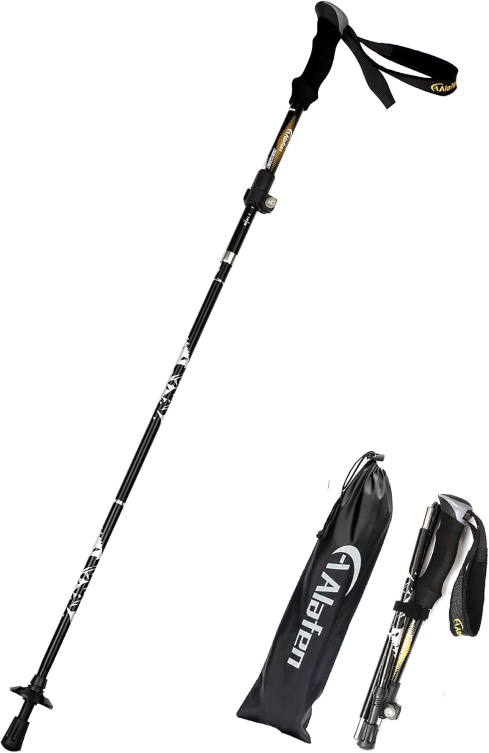 Aluminum Collapsible Ultralight Travel Trekking Hiking Pole for Men and Women (Fits 5'3" - 6'2")