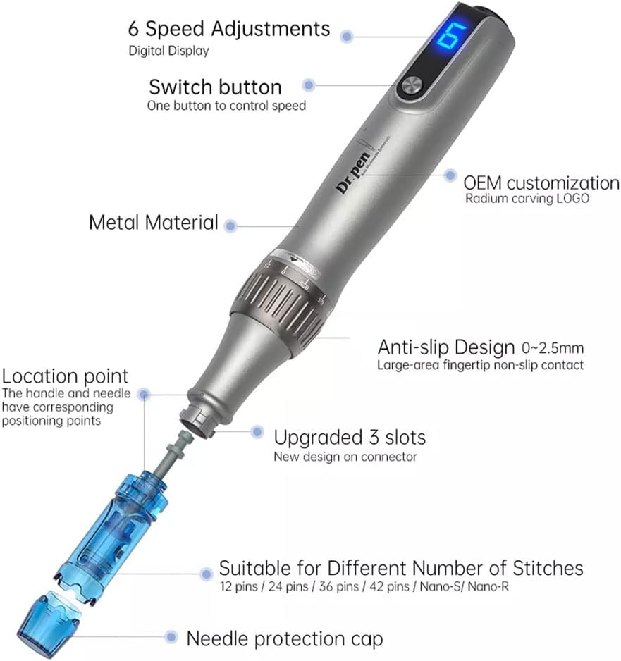 Дермапен Dr. Pen M8S (10 картриджів) бездротовий, апарат для мікронідлінгу (ріст волосся, обличчя)