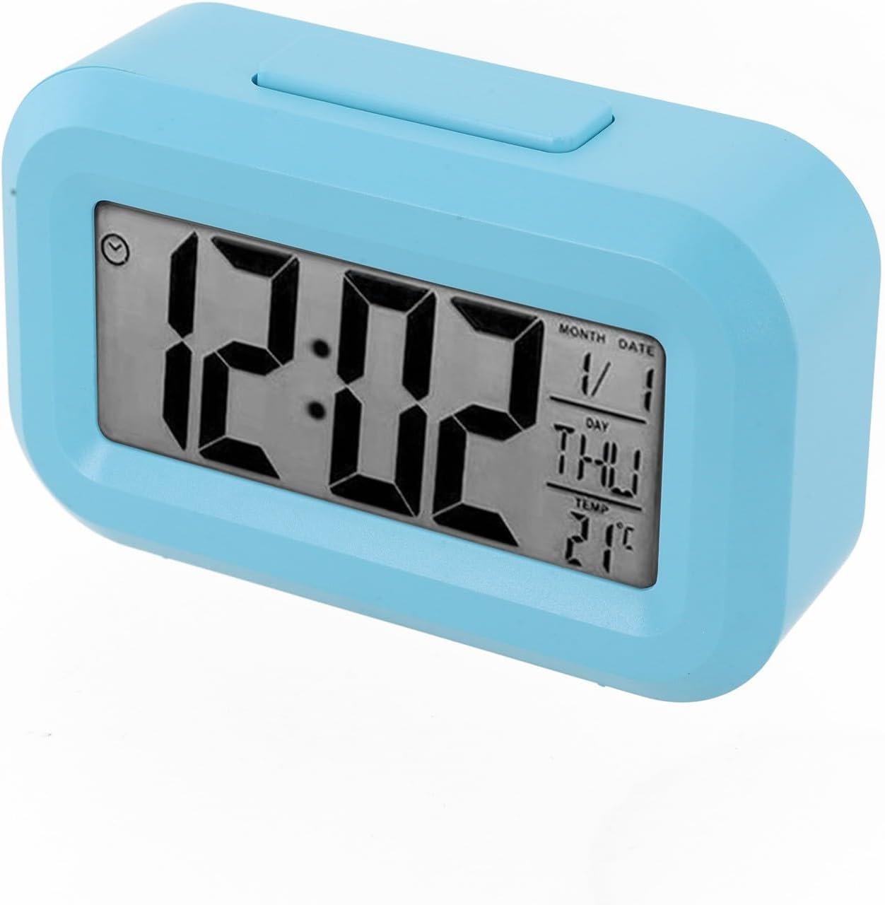 Цифровий LED-будильник N05-0730 (Синій), настільний годинник, 12/24г, Snooze, Дата, Температура
