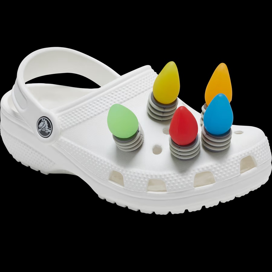 Набір Jibbitz для Crocs 'LED Святкові Вогники' (5 шт), прикраси, що світяться