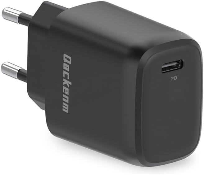 Мережевий зарядний пристрій USB-C 20W PD 3.0 (Швидка зарядка) для iPhone/iPad, Чорний