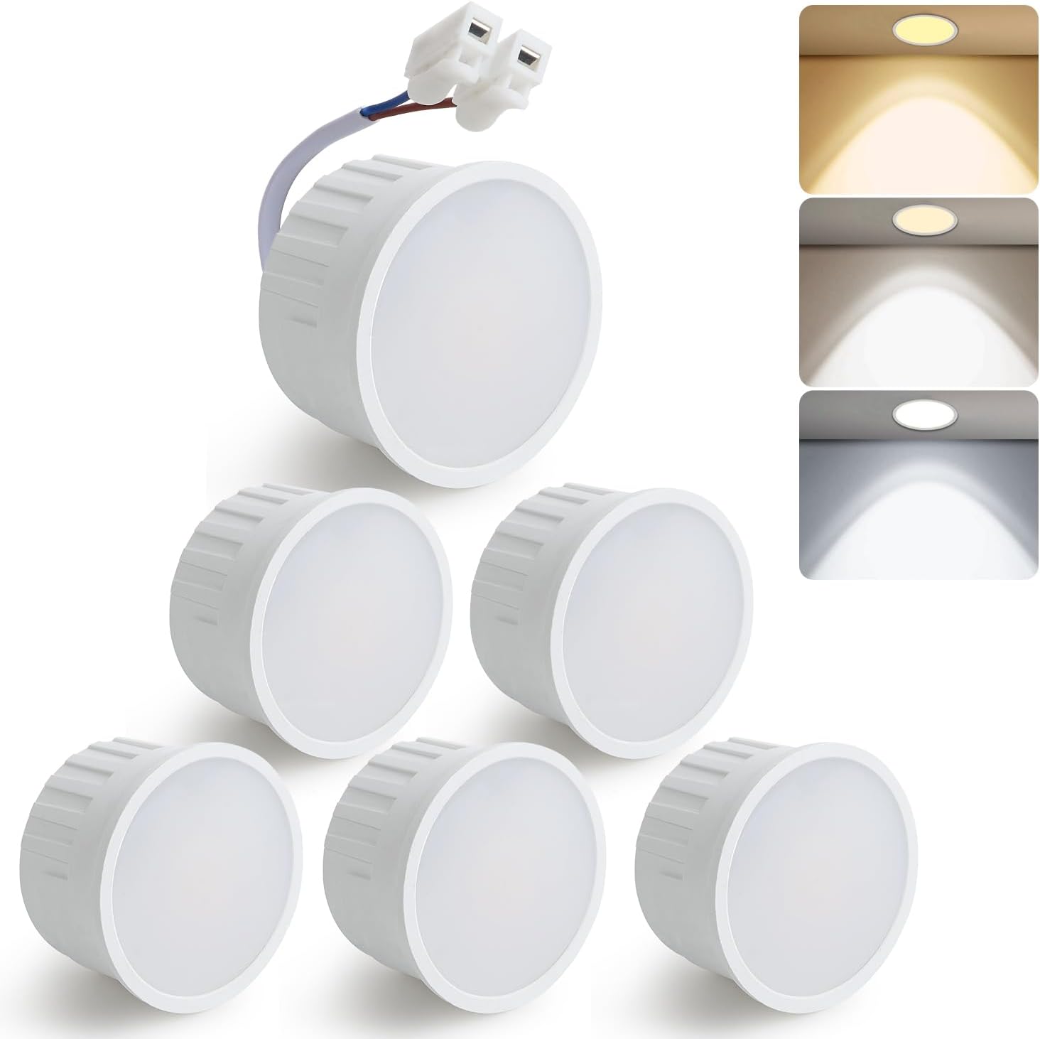 Ультратонкі LED-модулі HCFEI (6 шт) 5W 230V, Заміна ламп GU10/MR16, Глибина 24мм, IP44