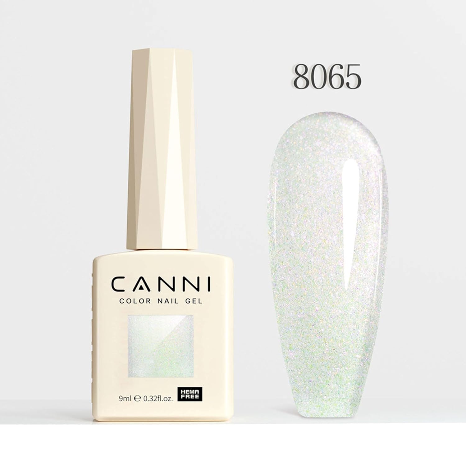 Гель-лак CANNI "Aurora Glitter" (Без HEMA), 9 мл, Блискучий шиммер, Гіпоалергенний