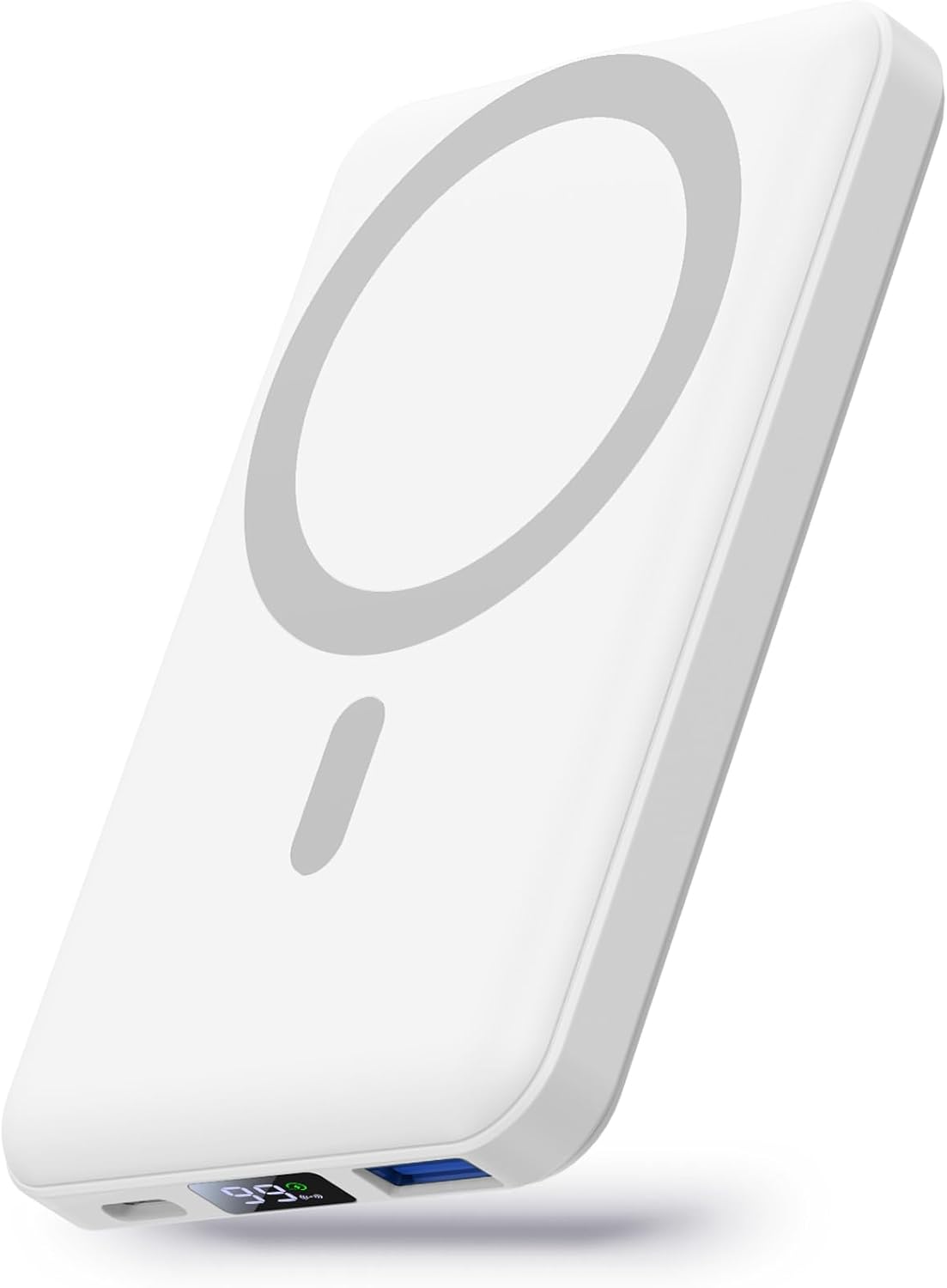 Магнітний Power Bank 10000mAh Yiisonger (MagSafe), Бездротова зарядка 15W, PD 20W, Білий