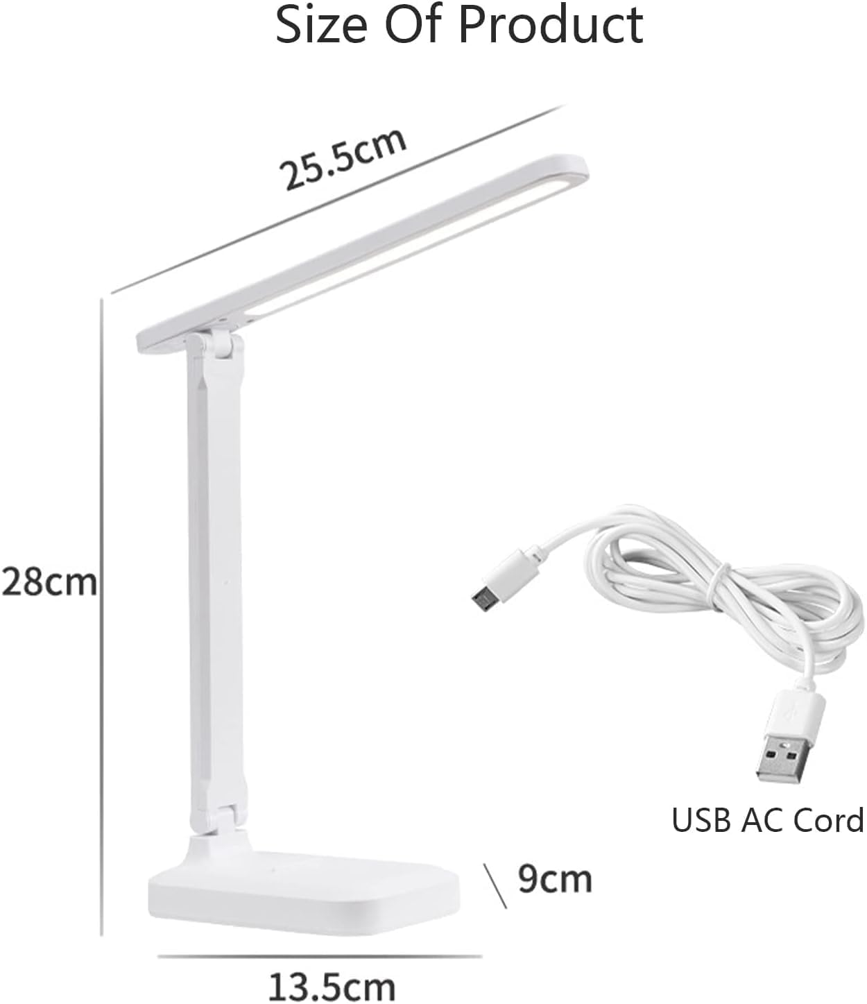 Настільна LED лампа для школяра Clover (Складана), Акумуляторна, USB порт, Сенсорна