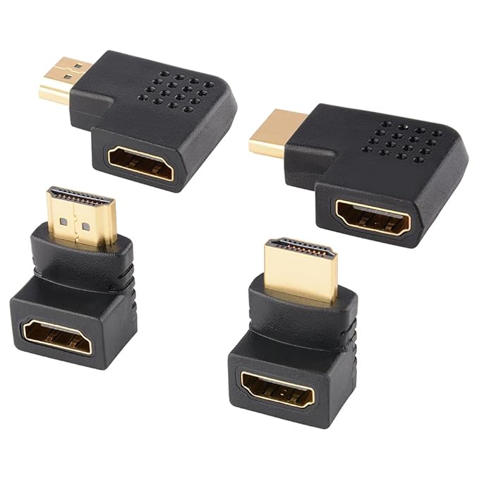 Кутові адаптери HDMI 90° та 270° (Набір 4 шт), 4K, Для настінного кріплення ТБ