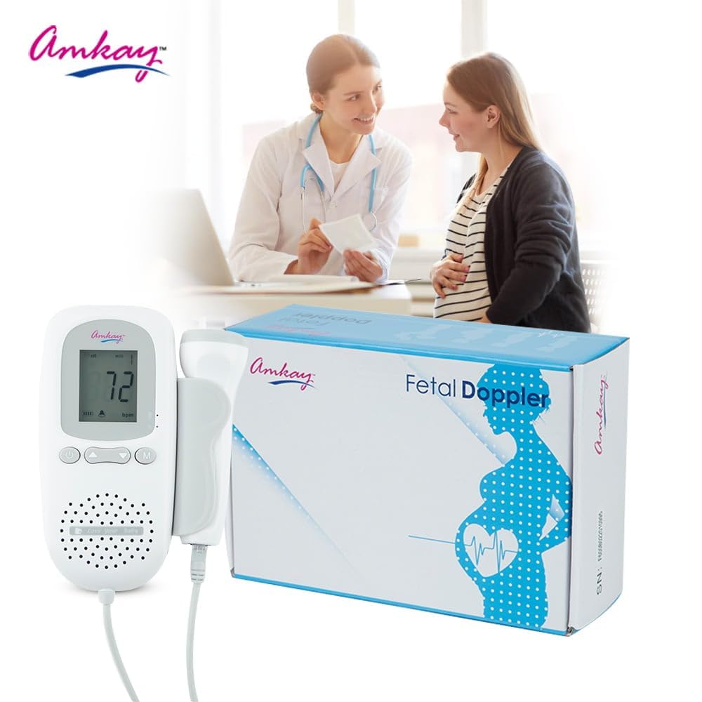 Фетальний доплер Amkay (Кишеньковий) для вагітних, LCD дисплей, Прослуховування серцебиття