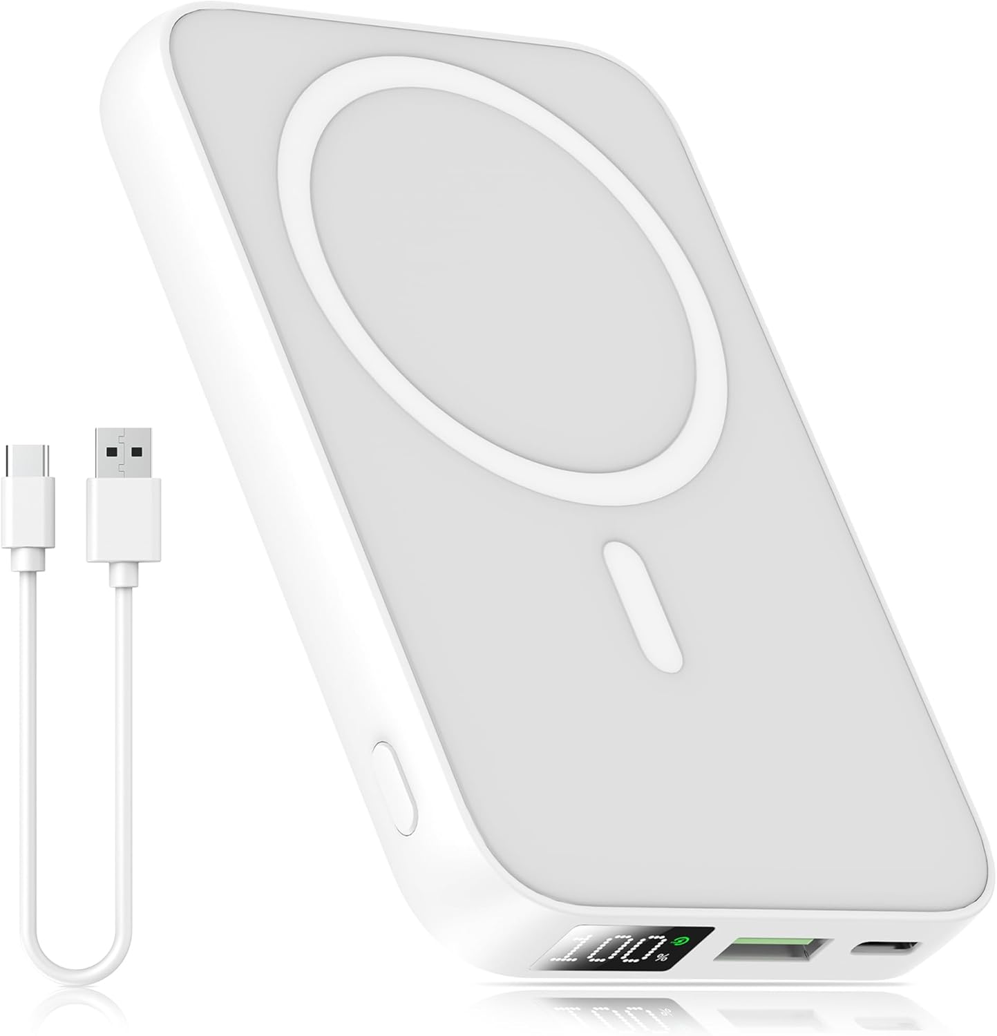 Магнітний Power Bank ISIX 10000mAh (MagSafe), PD 20W + QC 22.5W, Білий