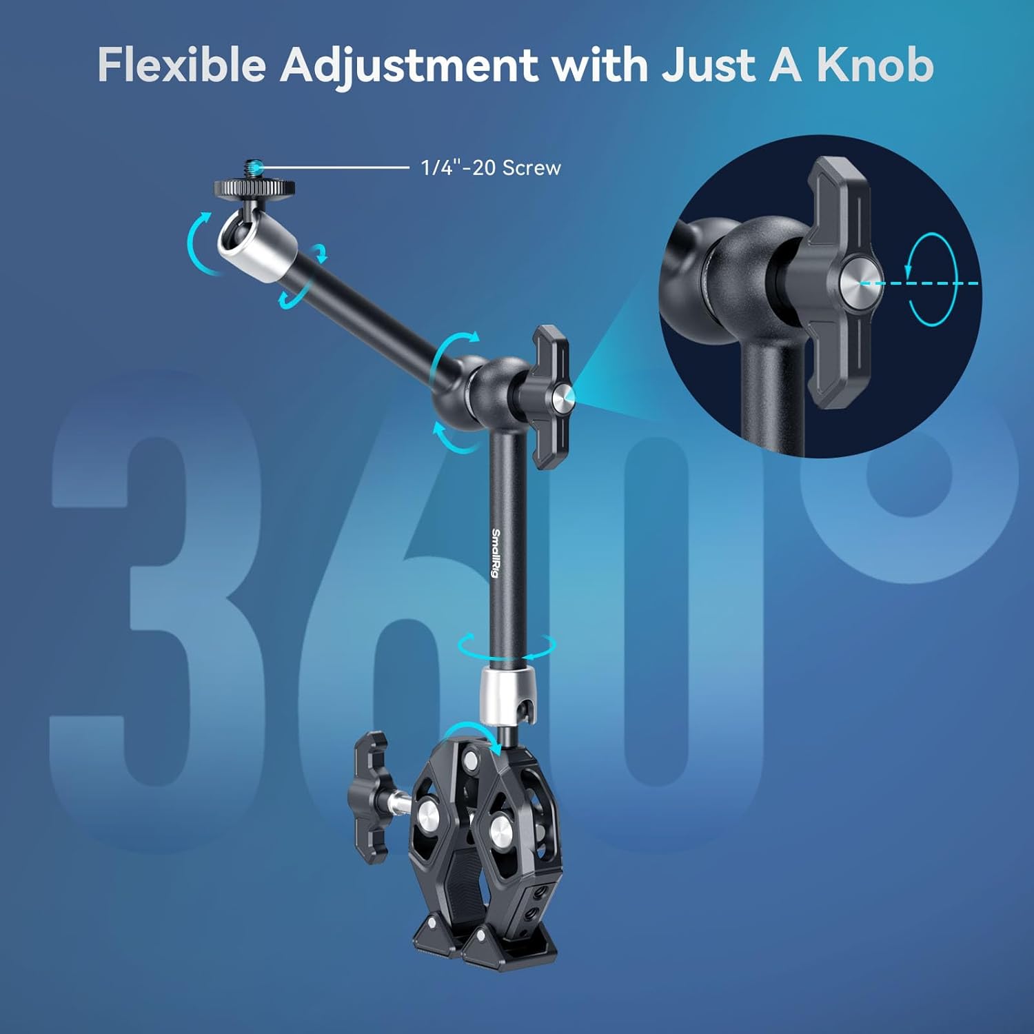 Універсальне кріплення SMALLRIG Magic Arm 11" + Super Clamp (Краб), Для камери/світла