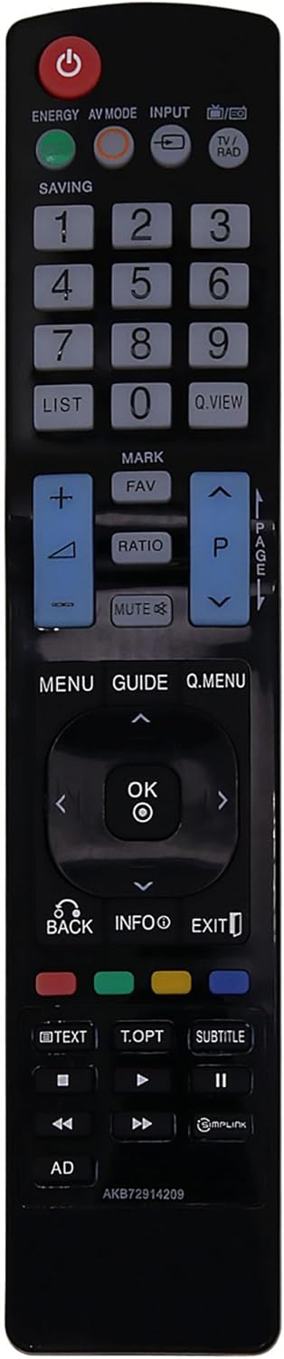 Пульт ДК для телевізорів LG (AKB72914209), Заміна оригіналу, Для LCD/LED, Чорний