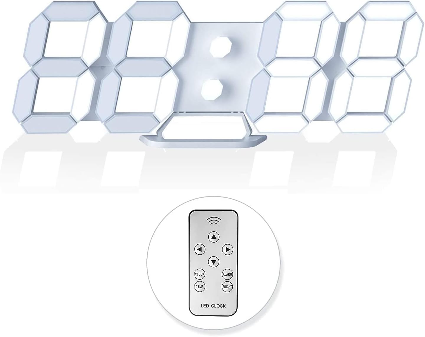 3D LED Годинник настінний/настільний EDUP HOME (9.7 дюймів), Пульт ДК, Будильник