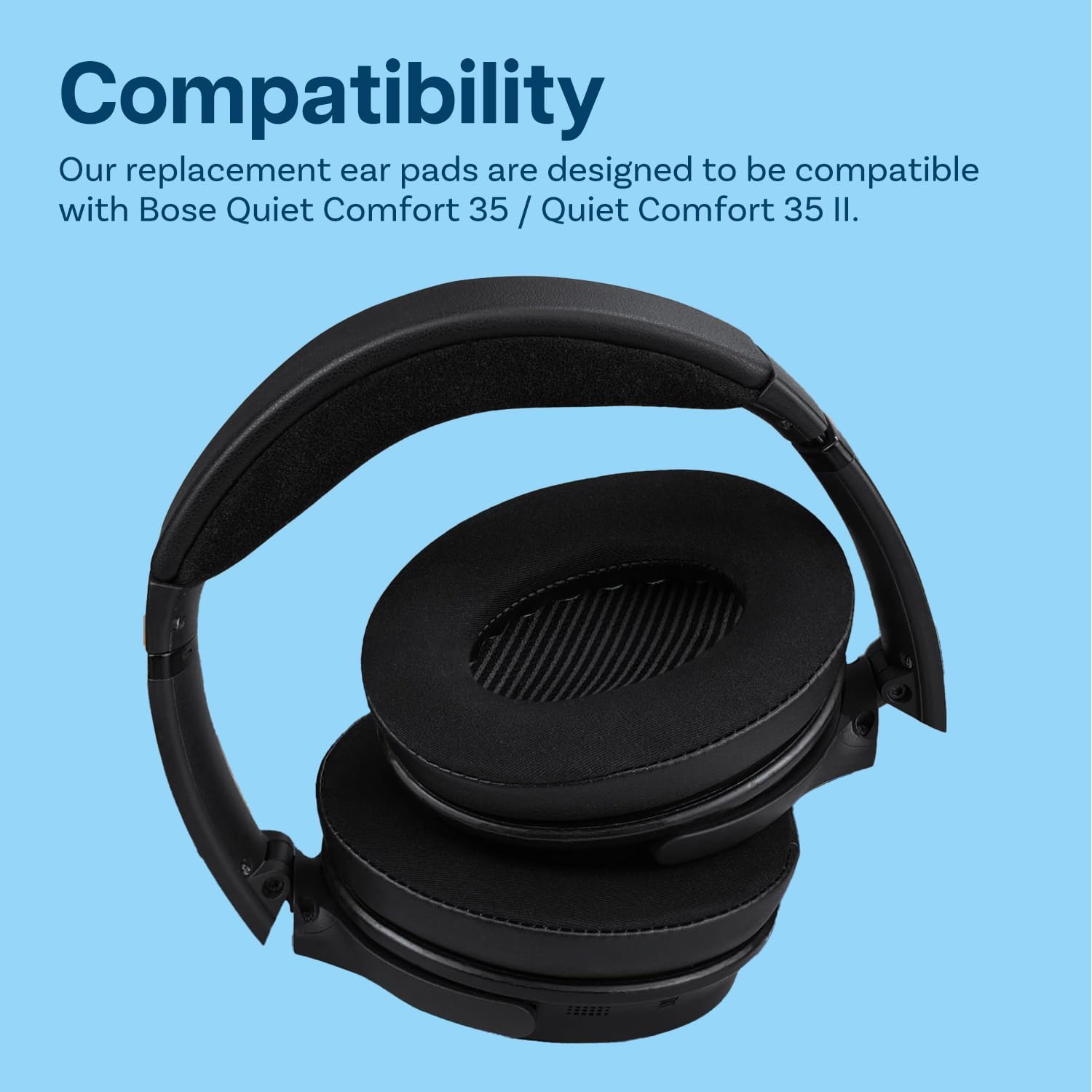 Амбушюры с охлаждающим гелем для Bose QC35 / QC35 II, Пена с эффектом памяти, Черные