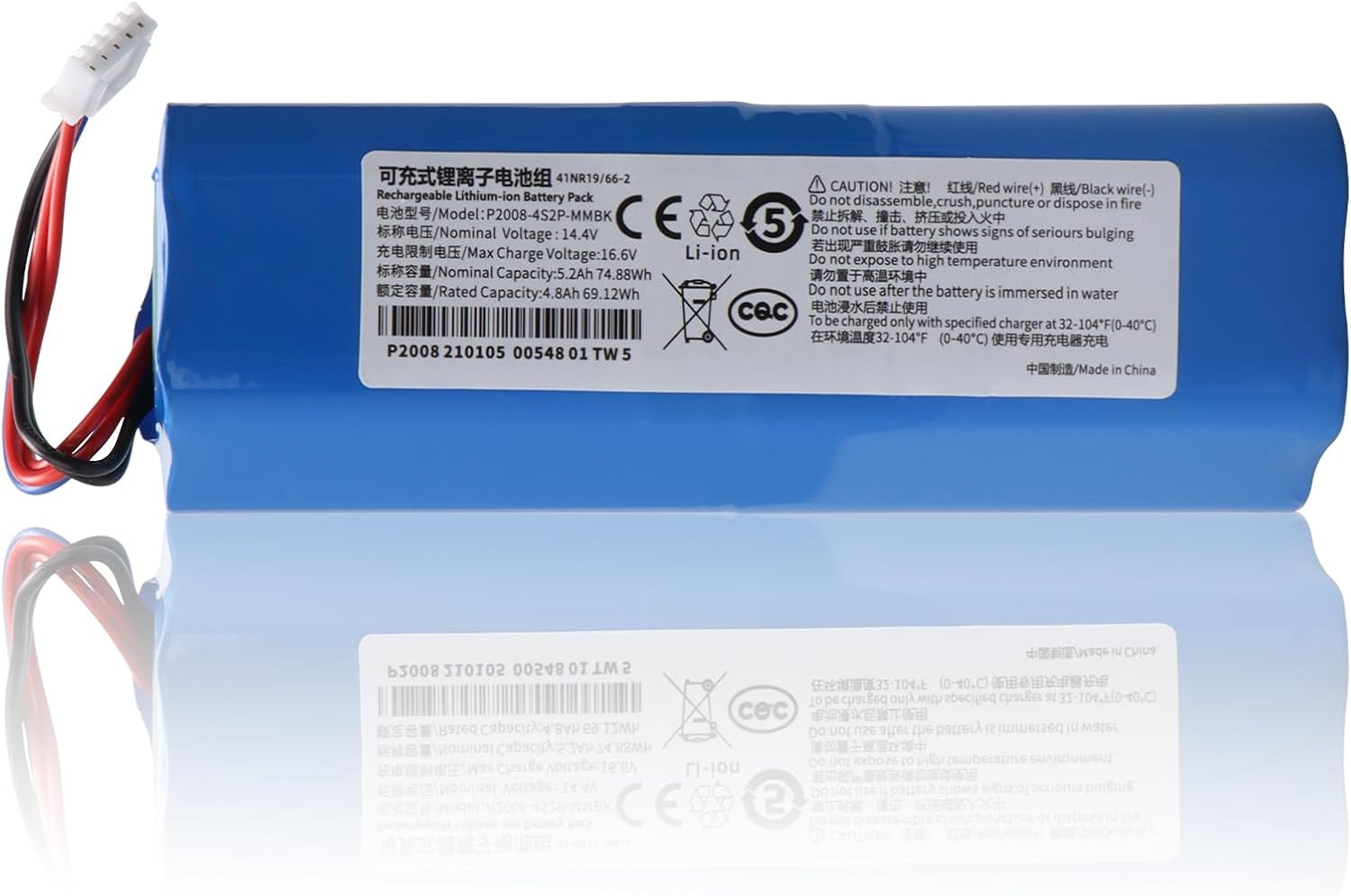 Посилений акумулятор 5200mAh Без бренду для роботів-пилососів Ecovacs Deebot T8/T9/X1