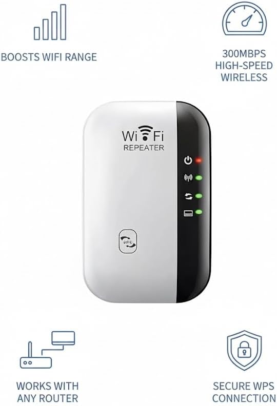Репітер Wi-Fi HAFSI 300Mbps 2.4GHz підсилювач сигналу Ethernet порт WPS точка доступу для дому квартири