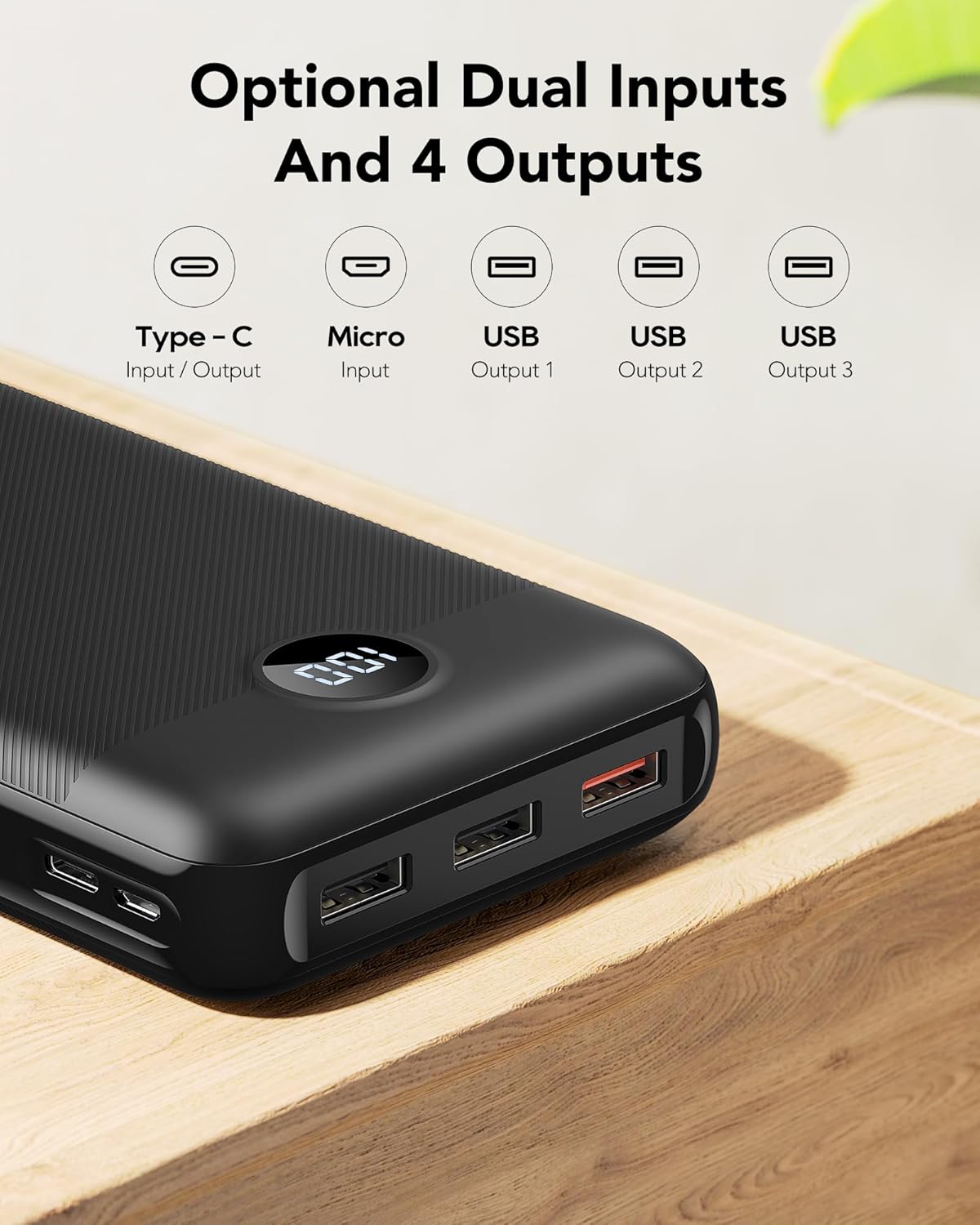 Повербанк VEGER 27000mAh 20W швидка зарядка PD QC 3.0 4 виходи потужний акумулятор