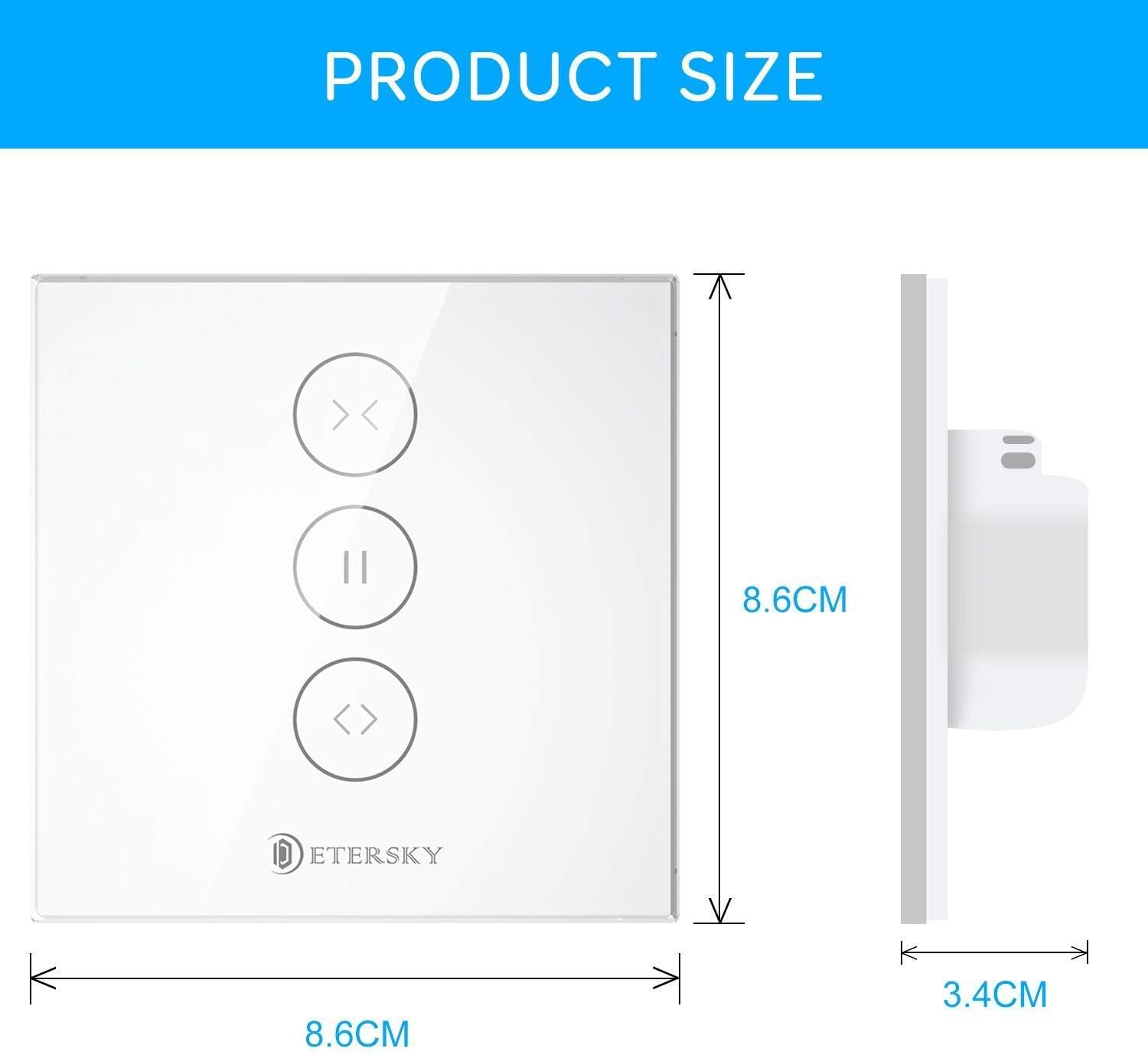 Wi-Fi вимикач Etersky для ролет, штор, сумісний з Alexa і Google Home 4 шт.