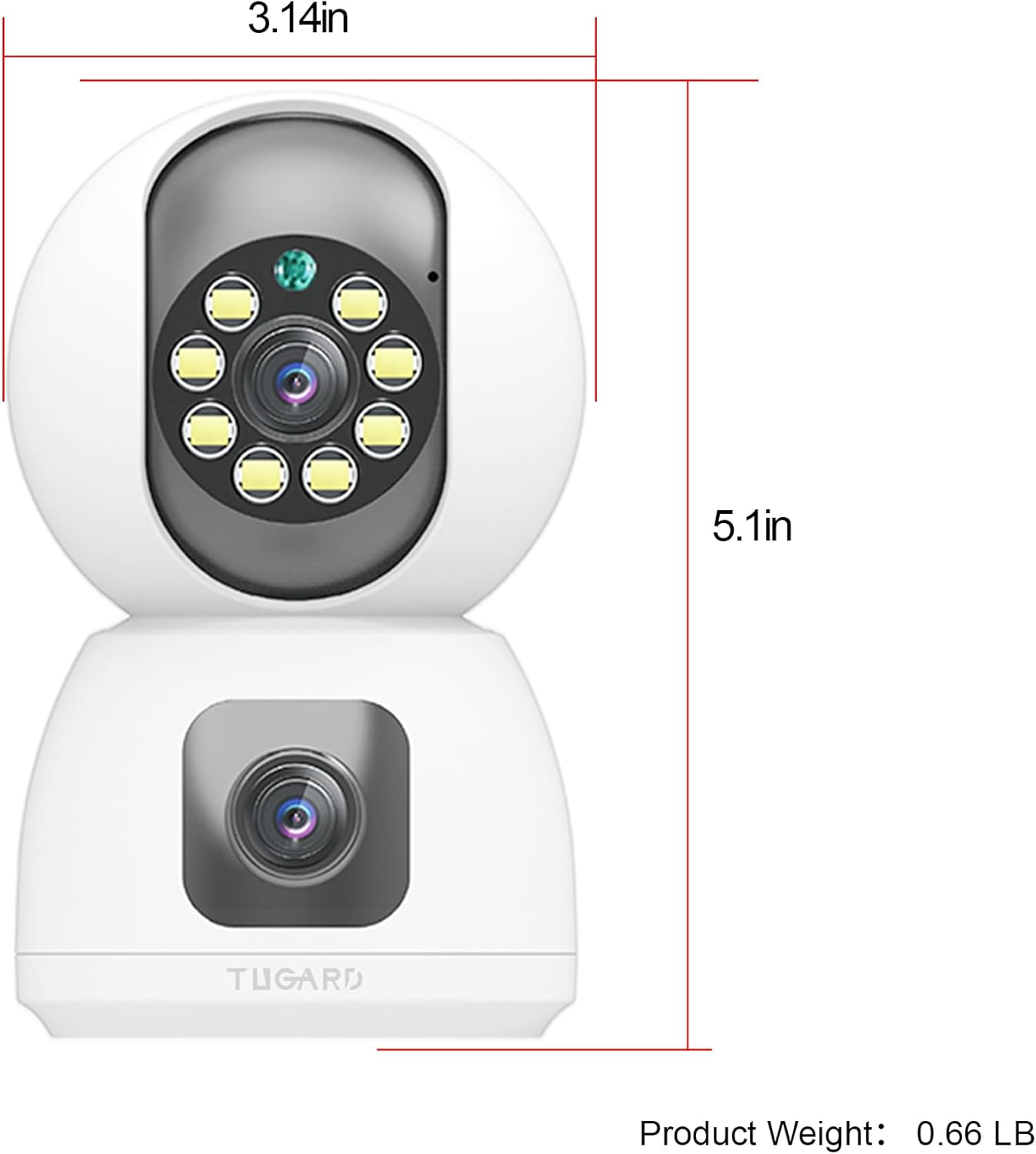 Wi-Fi IP-камера 2 Мп, подвійний об’єктив, 1080p, нічне бачення, двосторонній зв’язок