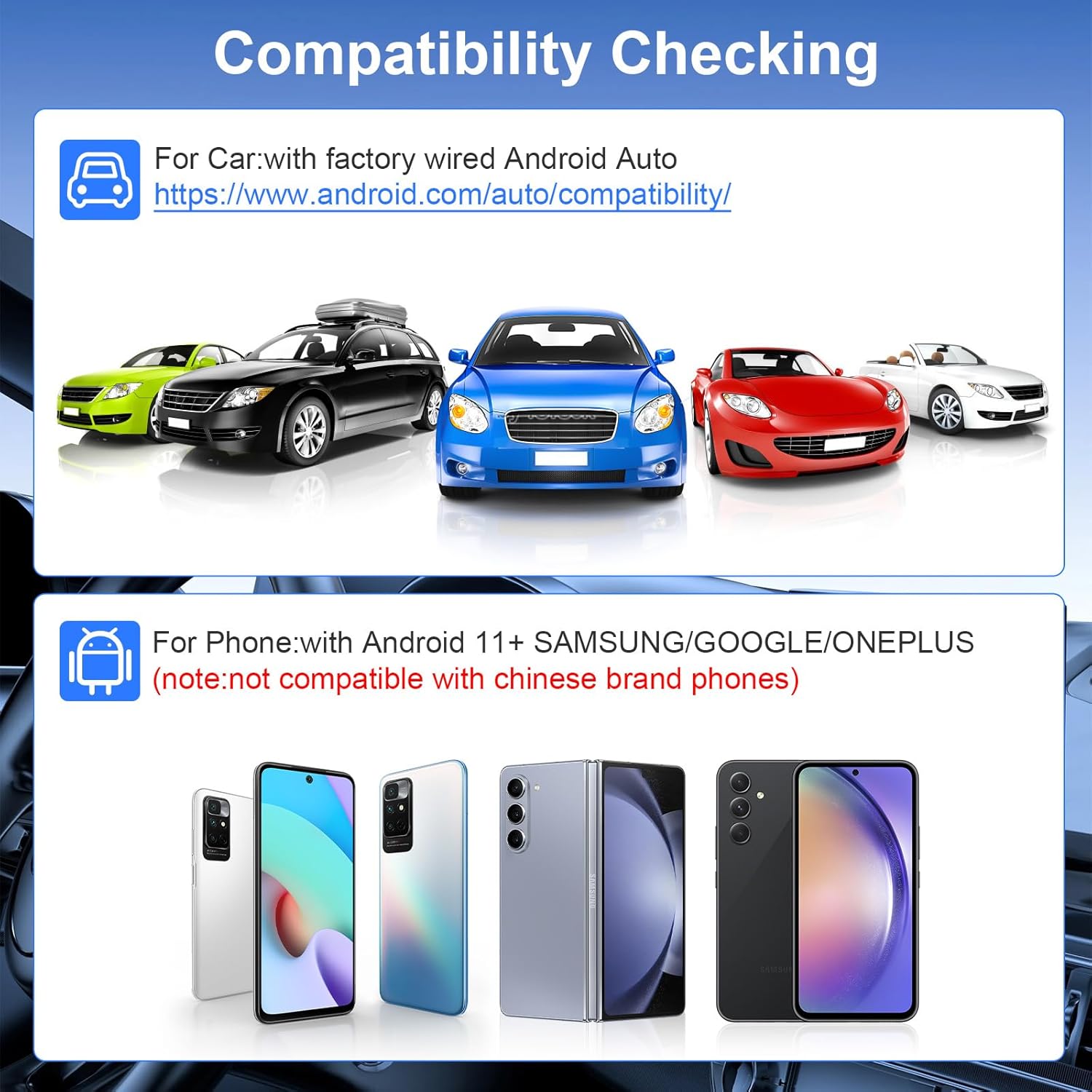 Бездротовий адаптер Android Auto, 5ГГц Wi-Fi, Plug & Play, для штатних систем