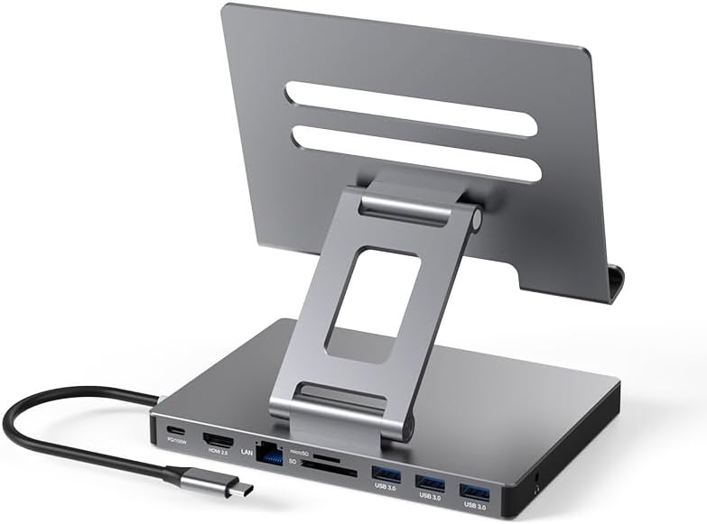 Хаб-підставка NOVOBAY ST901 для iPad Pro/Air, USB-C, 4K 60Hz HDMI, PD, SD/TF, 3xUSB 3.0, Audio