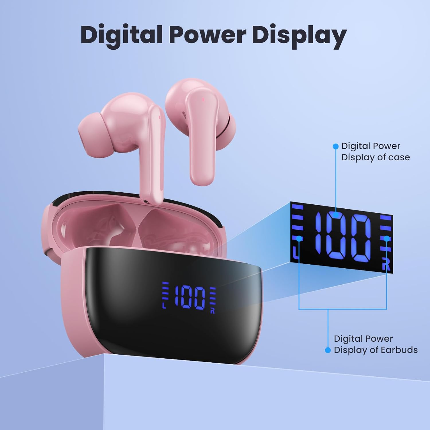 Навушники S05-0775 (Чорні) TWS, Bluetooth 5.3, 50г, 4-ENC, IP7, LED-дисплей, Deep Bass