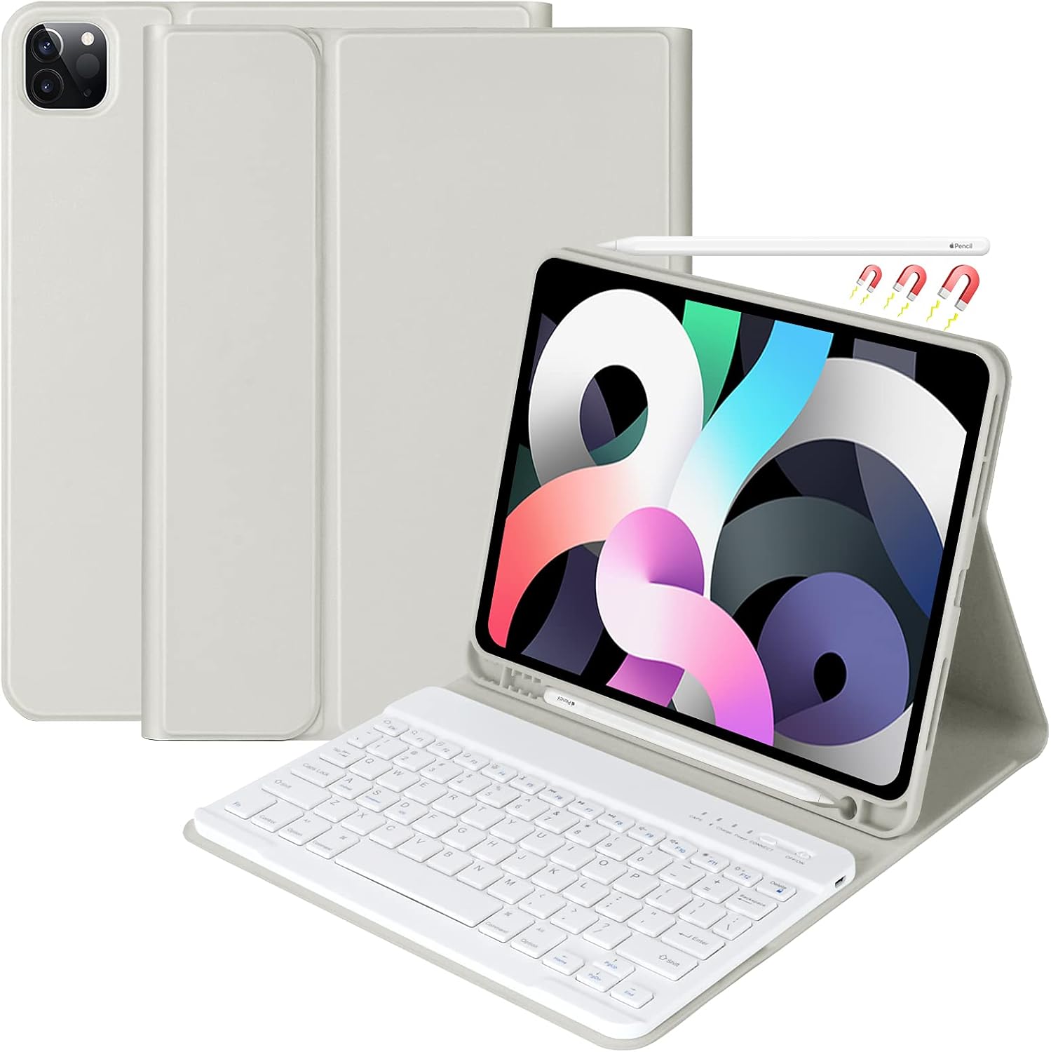 Чохол-клавіатура для iPad Air 11" (M2/M3) / Pro 11", Магнітний, Bluetooth, Знімний, Сірий