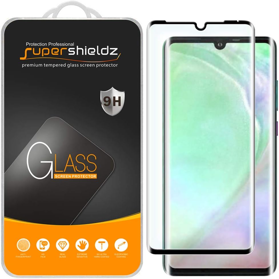 Вигнуте 3D скло для Huawei P30 Pro (Tentoki), Full Cover, Чорна рамка, 2 шт