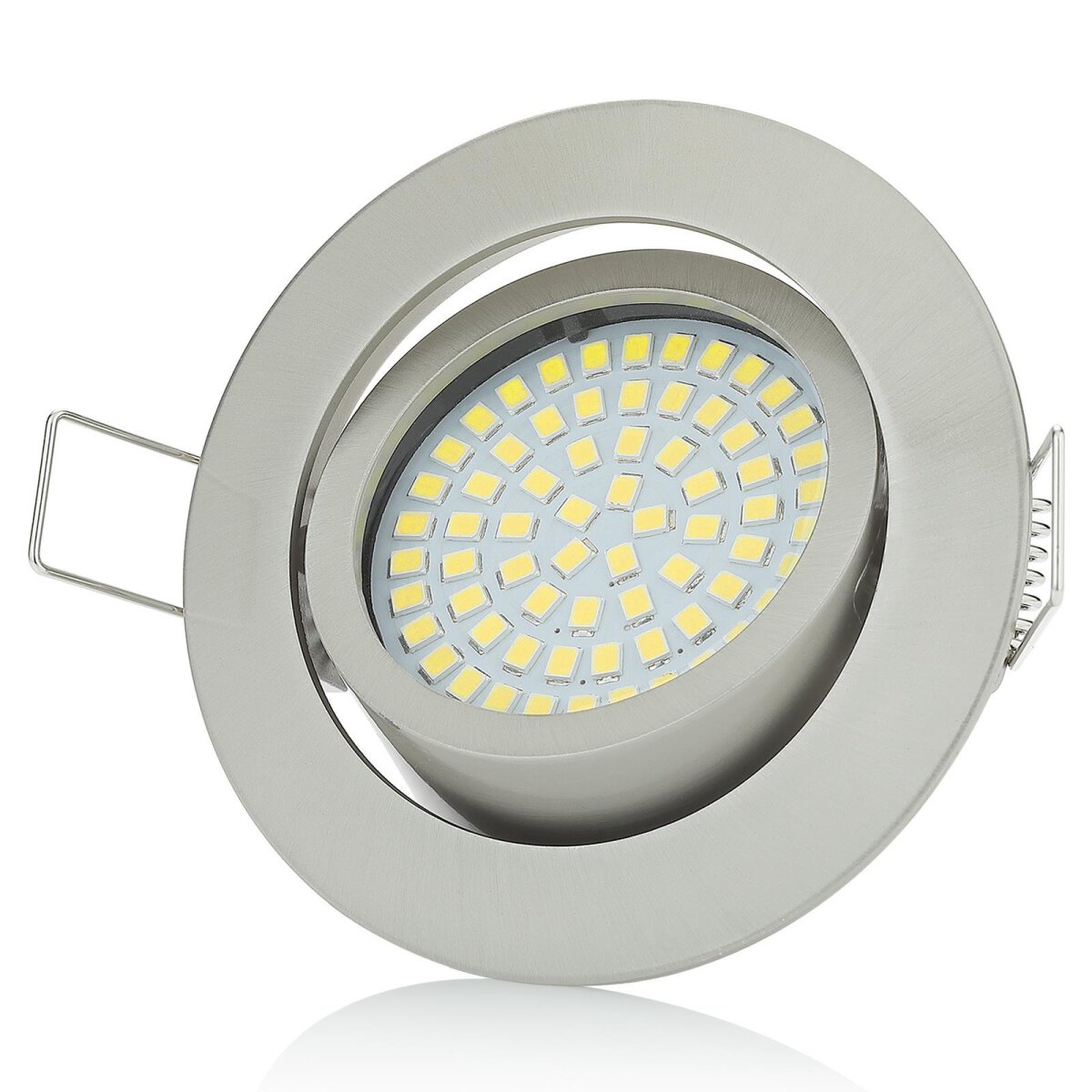 Точковий вбудований LED світильник Без бренду (3.5W, 4000K), Поворотний, Матовий хром