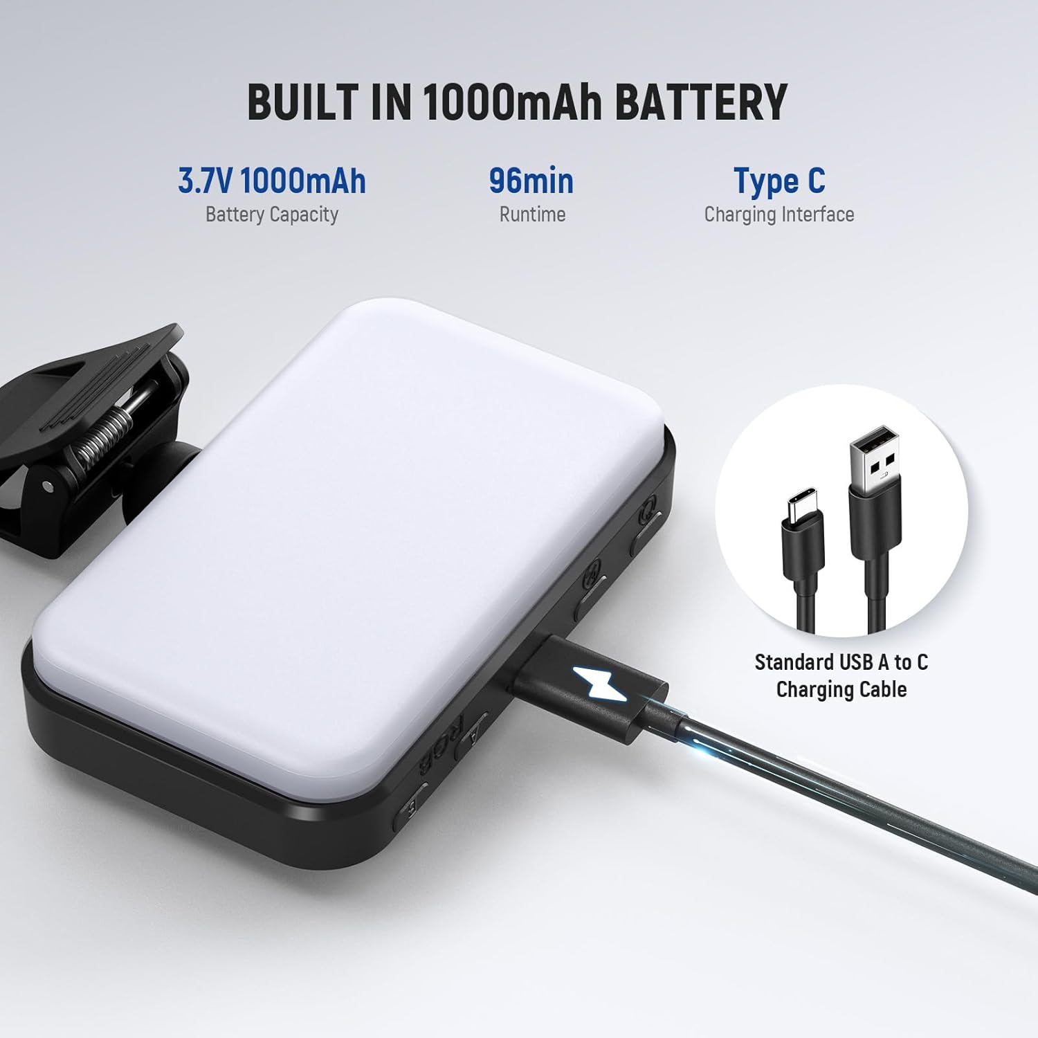 Накамерне RGB LED світло (Селфі лампа) NEEWER N6C на прищіпці, 1000mAh