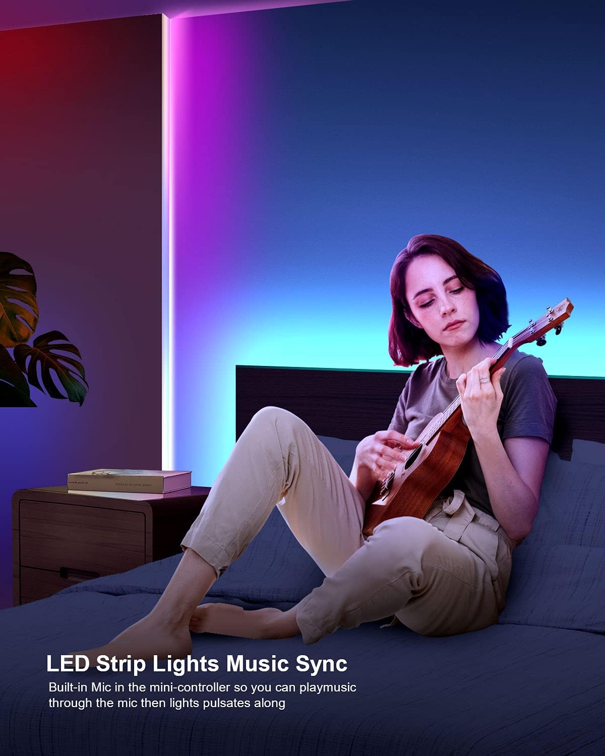 Світлодіодна LED стрічка RGB Nallee 10 метрів з ІЧ-пультом, Світломузика, Гнучка