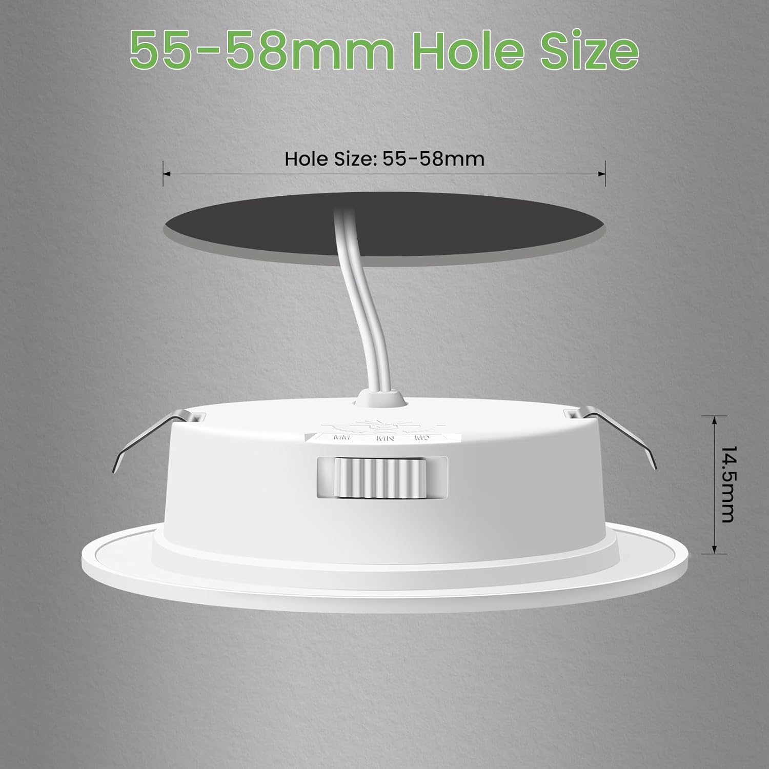 Набір вбудованих LED світильників ALUSSO 12V 4W (6 штук), 3 режими світла 3000K-6000K, Білі