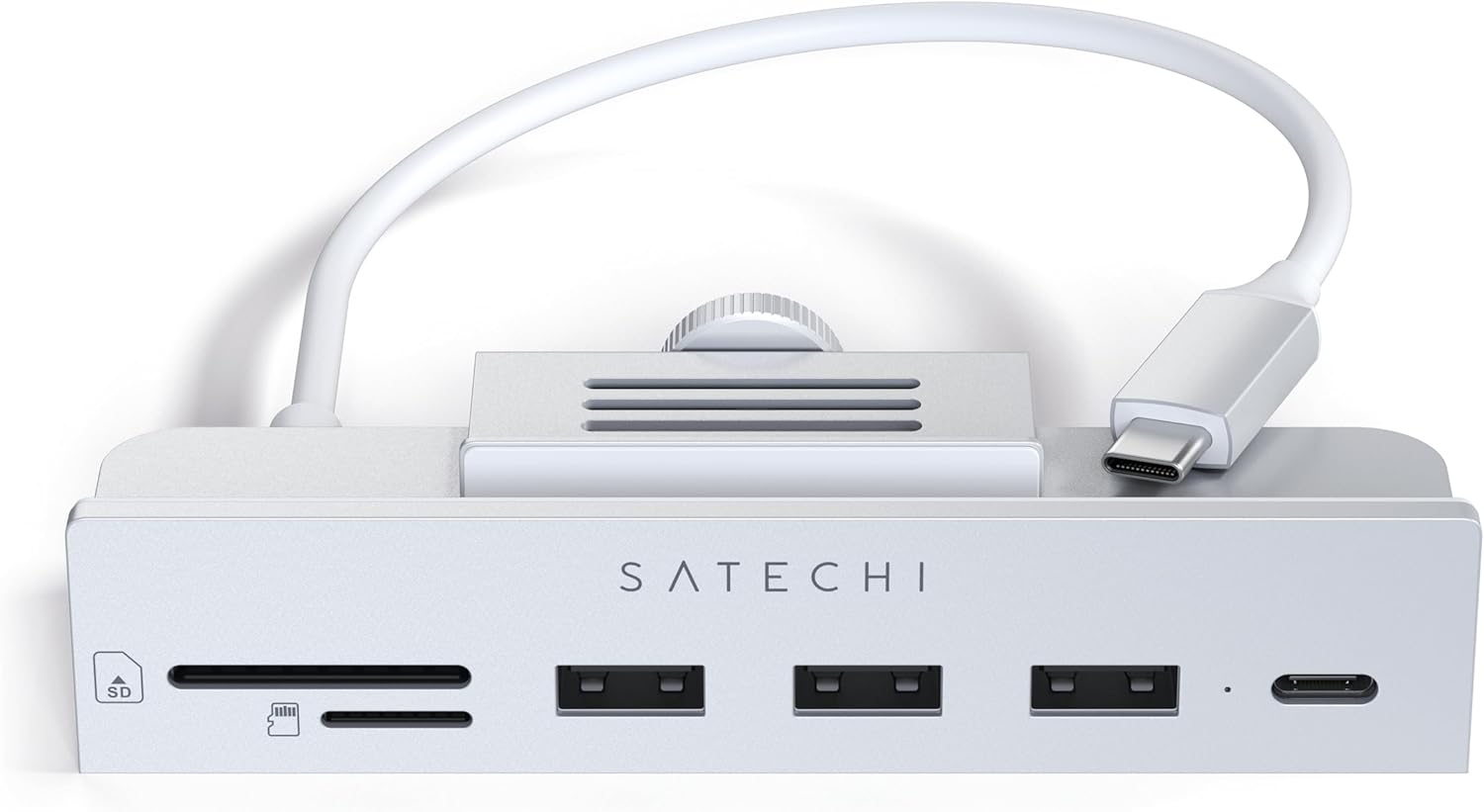 USB-C хаб SATECHI Clamp Hub для iMac 24 розширення портів алюмінієвий адаптер сріблястий