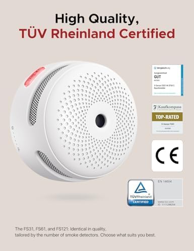 Wi-Fi датчик диму X-Sense XS01-M керування через застосунок потрібен шлюз SBS50 сигналізація