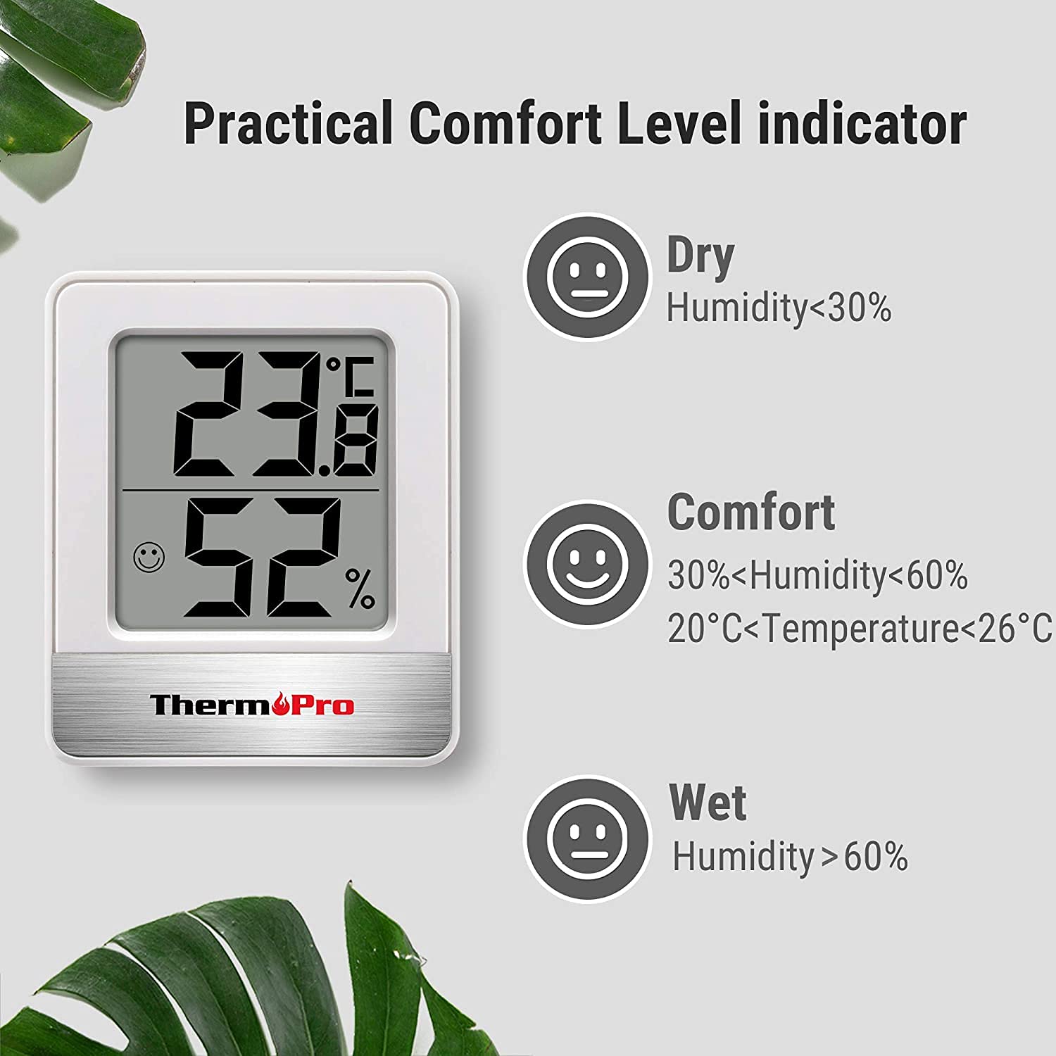 Термометр гігрометр ThermoPro TP49W-3 цифровий індикатор комфорту температура вологість
