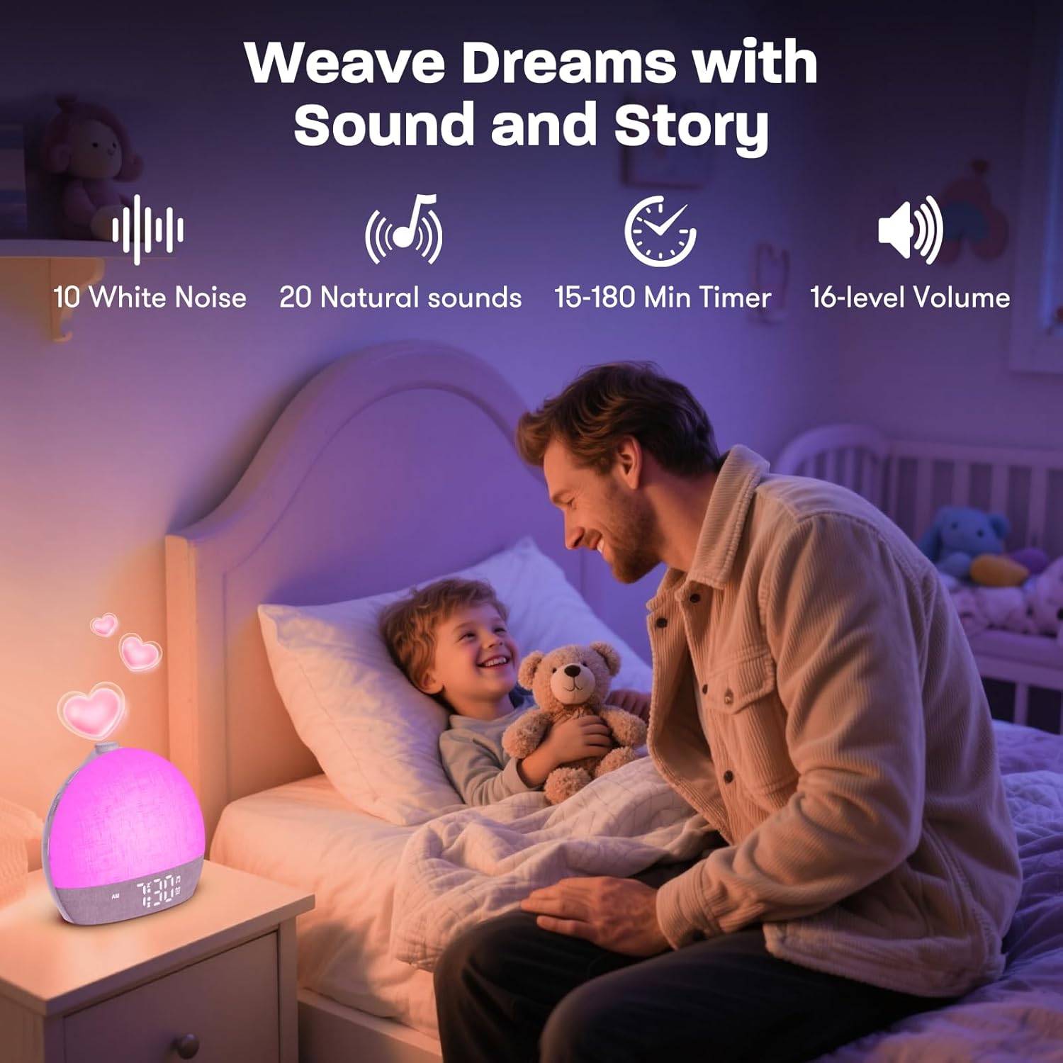 Будильник Wake Up Light світанок 12 кольорів білий шум димер нічник імітація сонця